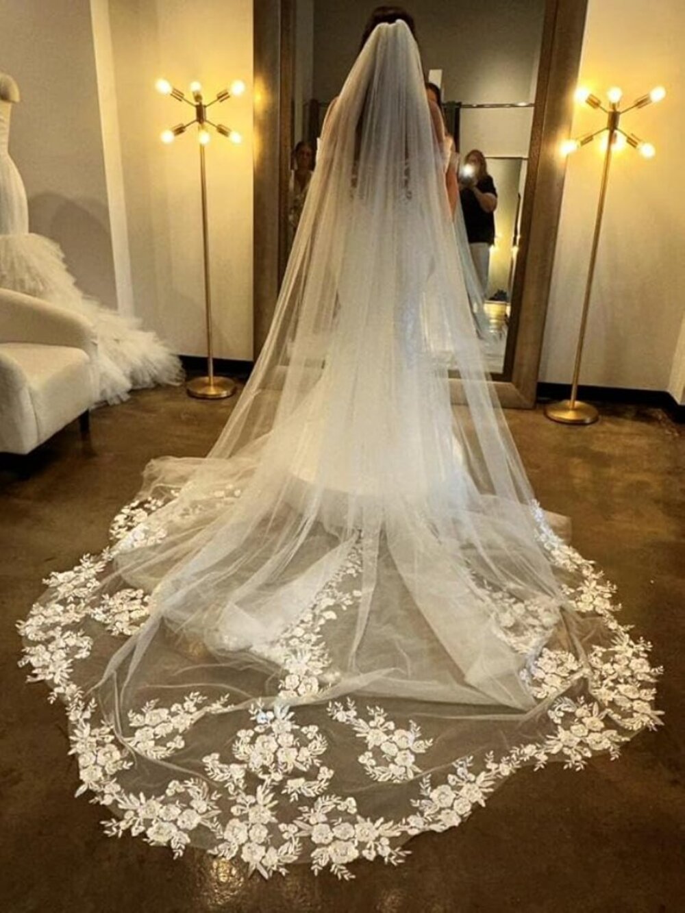 Royal Wedding Bridal Veil Ivory Color